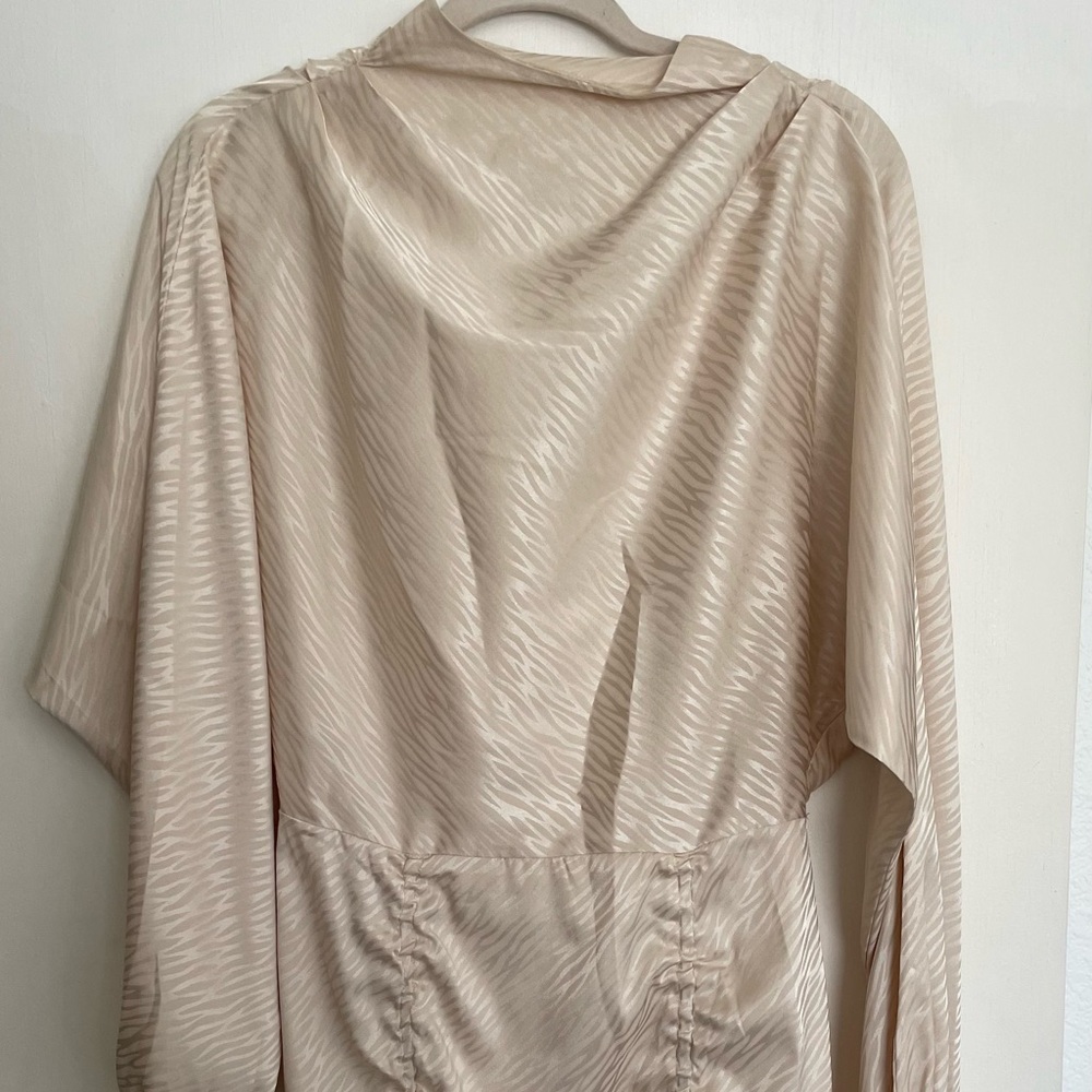 Elegant Beige Ruched Dress